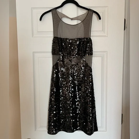 bcbg sequin dress black Serena Mini Dress